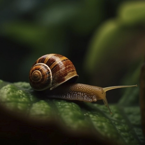 Le miracolose proprietà della bava di lumaca lumaca su foglia verde
