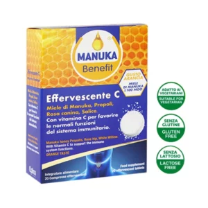 Manuka integratore difese immunitarie compresse effervescenti con miele di Manuka e vitamina C