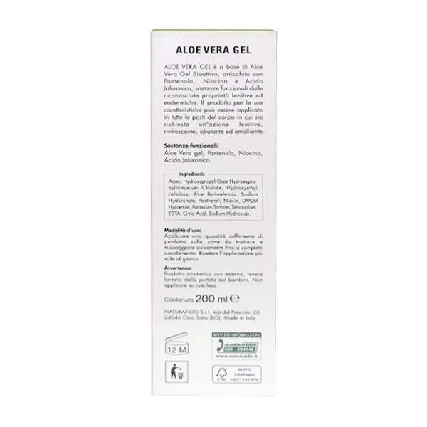 Naturando - Gel Aloe Vera ingredienti