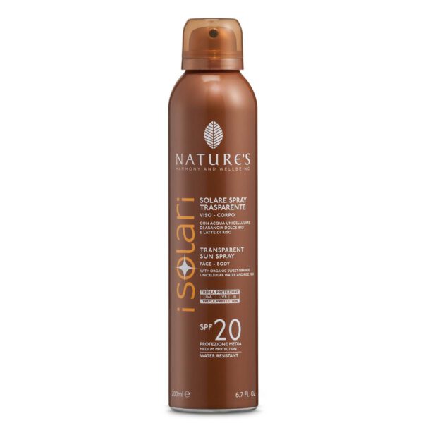 Nature's - Spray Solare Trasparente Viso e Corpo SPF 20